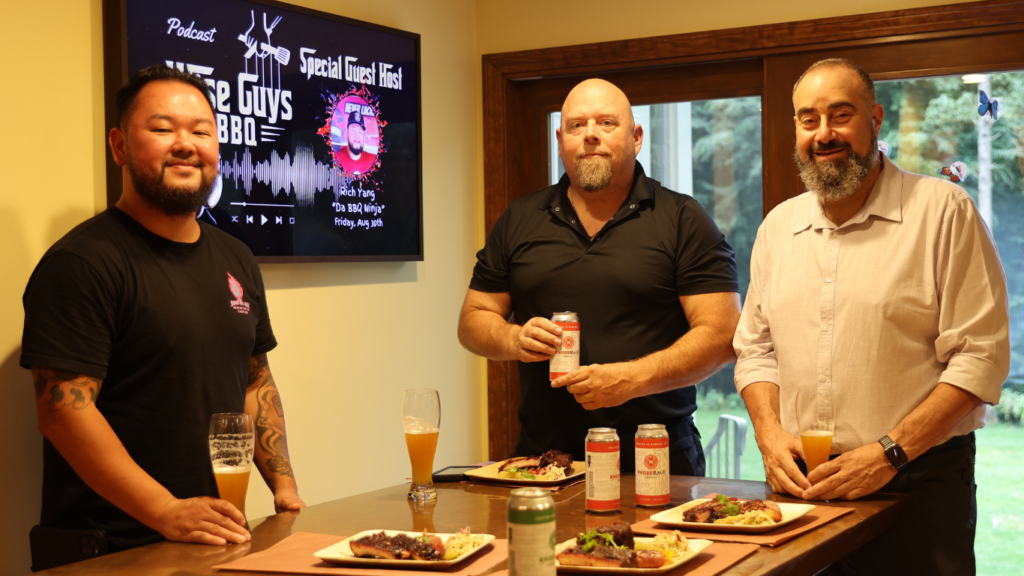 Rich Yang Vin Porcaro Chip Bald host for wise guys barbecue podcast