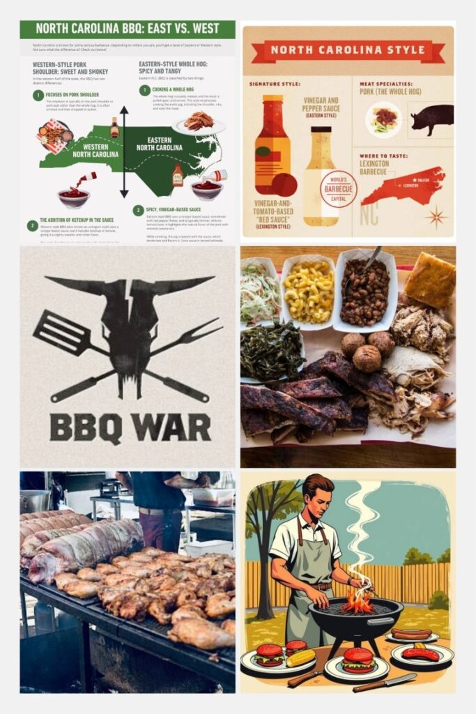 NC BBQ East vs West Collage