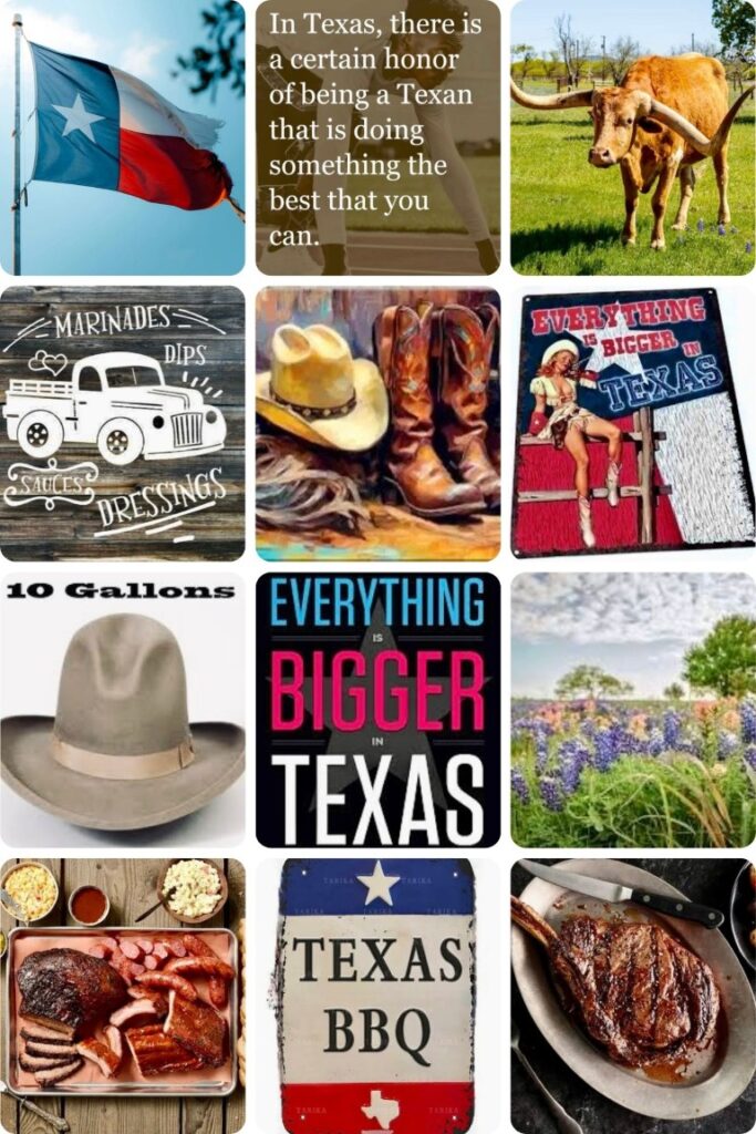 image004 Everything is Bigger in Texas Collage: TX Spirit, Cattle, Texas Signs, TX BBQ, TX Quotes, TX Flag