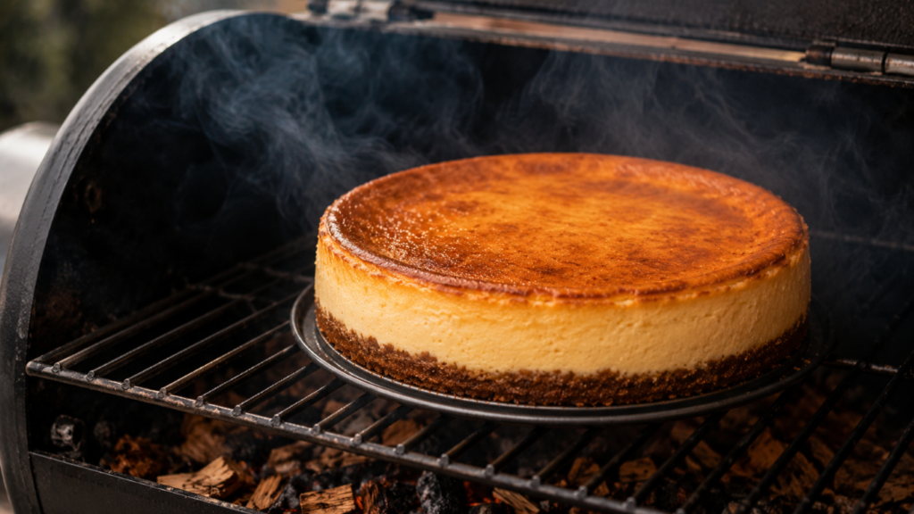 Cheese Cake Finishing on a Smoker